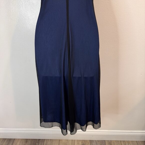Vtg 90s Y2K City Studio Dress M Formal Sequin Fairy Whimsigoth Black Blue Empire - Picture 6 of 9